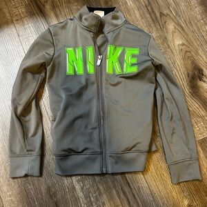 Nike Charcoal Jacket with Vibrant Green Accents
